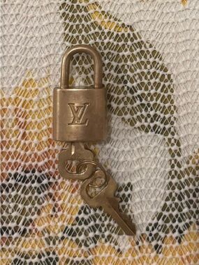 Louis Vuitton Gold-Tone Padlock and Key Set #312